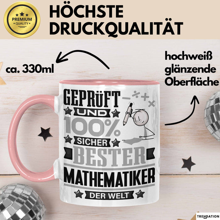 Mathematiker Geschenk Lustiger Spruch für Mathematiker Geschenkidee Bester Mathematiker Der Welt Rosa Trendation