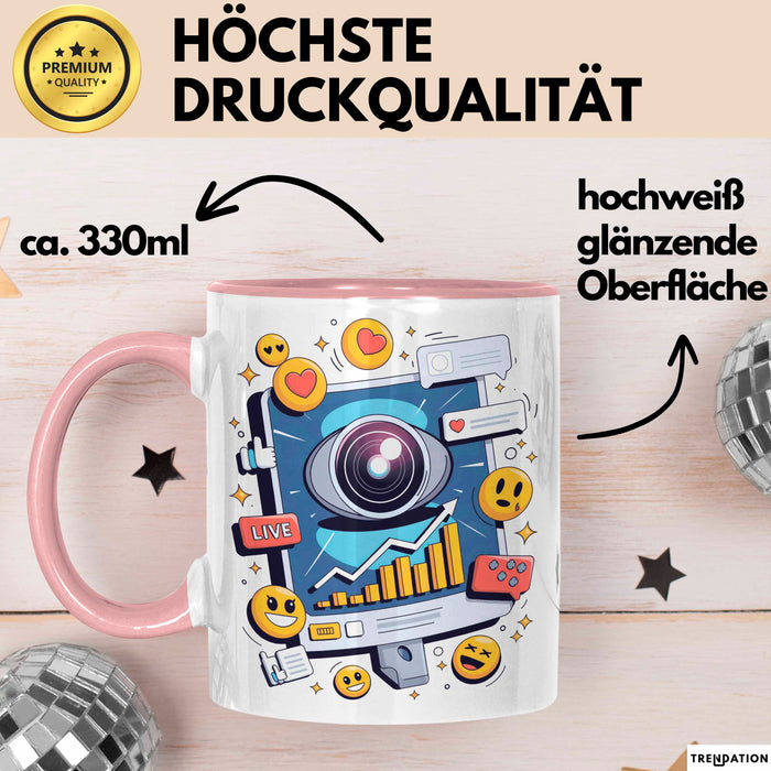 Live Streamer Tasse Geschenk Lustige Geschenkidee Spruch Für Online Kreative Rosa Trendation