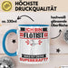 Flötist Tasse Geschenk für Flötist Geburtstag Lustiger Spruch Kaffee-Becher Was Ist Deine Superkraft Blau Trendation