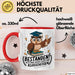 Abschluss Tasse Geschenkidee Lizenz Klugscheißen Absolvent Rot Trendation