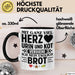 Krankenschwester Pflege Geschenk Tasse Mit Ganz Viel Herz Urin Und Kot Verdiene Ich Mein Täglich Brot Geschenkidee Kaffee-Becher Schwarz Trendation
