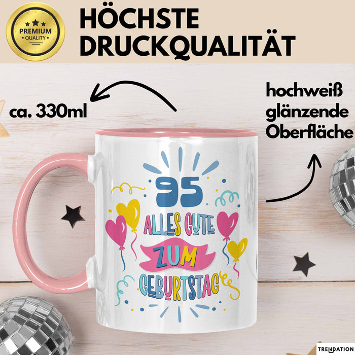 95. Geburtstag Tasse Geschenk Männer Frauen Lustig Alles Gute Zum Geburtstag 95er Geburtstags Grüße Geschenkidee Rosa Trendation