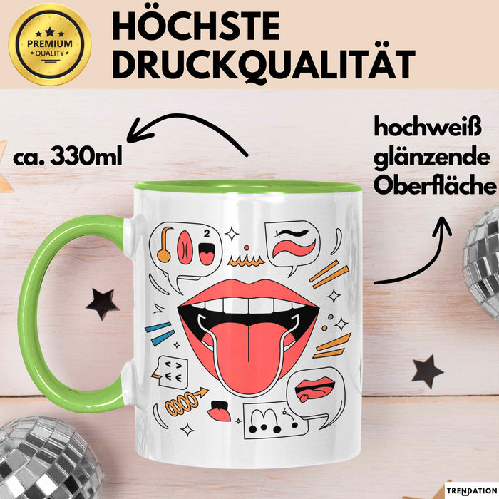 Akzent Coach Tasse Geschenk Lustige Geschenkidee Spruch Für Sprach Trainer Grün Trendation