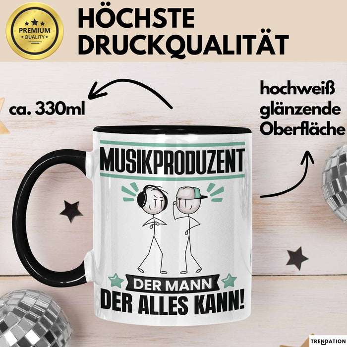 Musikproduzent Tasse Geschenk für Musikproduzent Der Mann Der Alles Kann Geschenkidee zum Geburtstag Schwarz Trendation