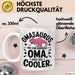 Oma Großmutter Tasse Becher Geschenk Lustige Geschenkidee Spruch Omasaurus Dinosaur Weiß Trendation