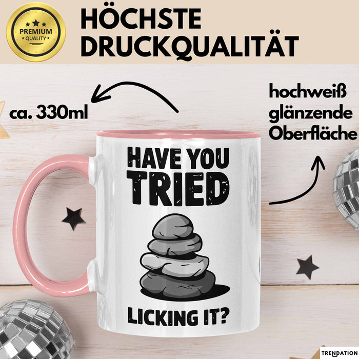 Geologie Liebhaber Geologe Tasse Geschenk Lustige Geschenkidee Spruch Hast Du Versucht Es Zu Lecken Rosa Trendation