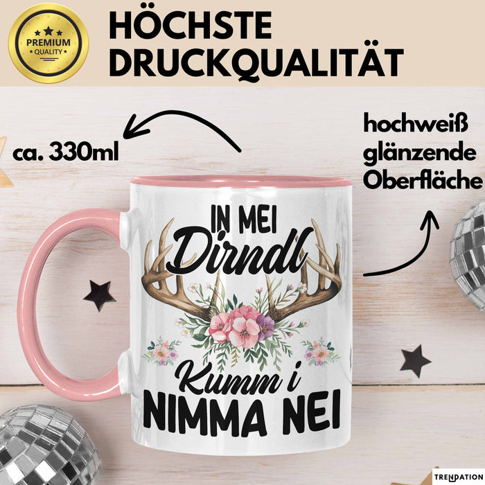 Oktober In Mei Dirndl Kumm I Nimma Nei Geschenk Tasse Becher Rosa Trendation