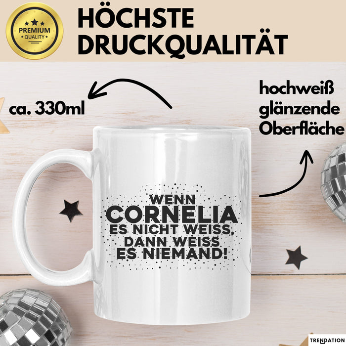 Cornelia Tasse Wenn Cornelia Es Nicht Weiss, Dann Weiss Es Niemand!