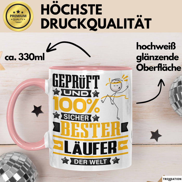 Läufer Geschenk Lustiger Spruch für Läufer Geschenkidee Bester Läufer Der Welt Rosa Trendation