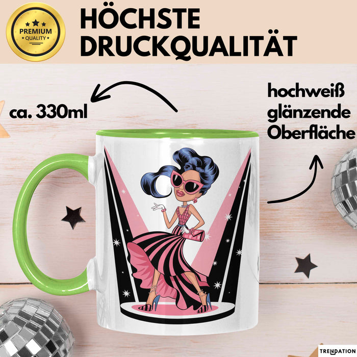 Mode Liebhaber Tasse Geschenkidee für Stil Süchtiger Grün Trendation