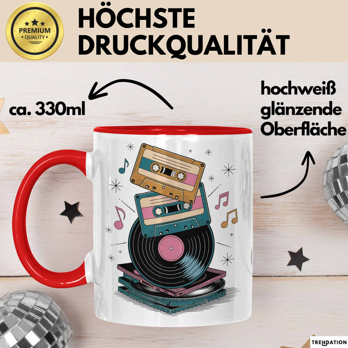 Retro Fan Tasse Geschenkidee für Vintage Liebhaber Rot Trendation