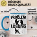 Angler Tasse Geschenk für Fischer Angler Männer Geschenkidee Problem und Lösung Angeln Blau Trendation