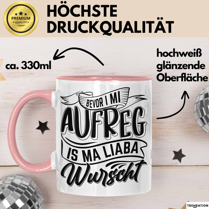 Bayern Tasse Geschenk Lustige Bayrische Sprüche Bayern Dialekt Kaffee-Becher Rosa Trendation