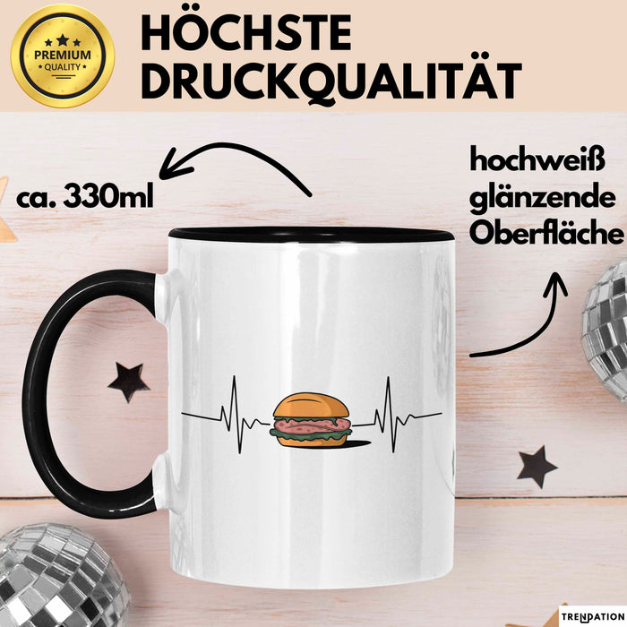 Deutschland Deutsches Fleisch Leberkäse Herzschlag Tasse Geschenk Lustige Geschenkidee Spruch Trendation