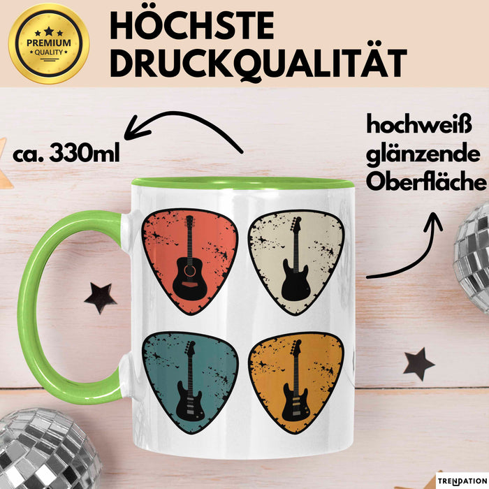 Gitarre Musikliebhaber Musiker Gitarrist Tasse Geschenk Lustige Geschenkidee Spruch Grün Trendation