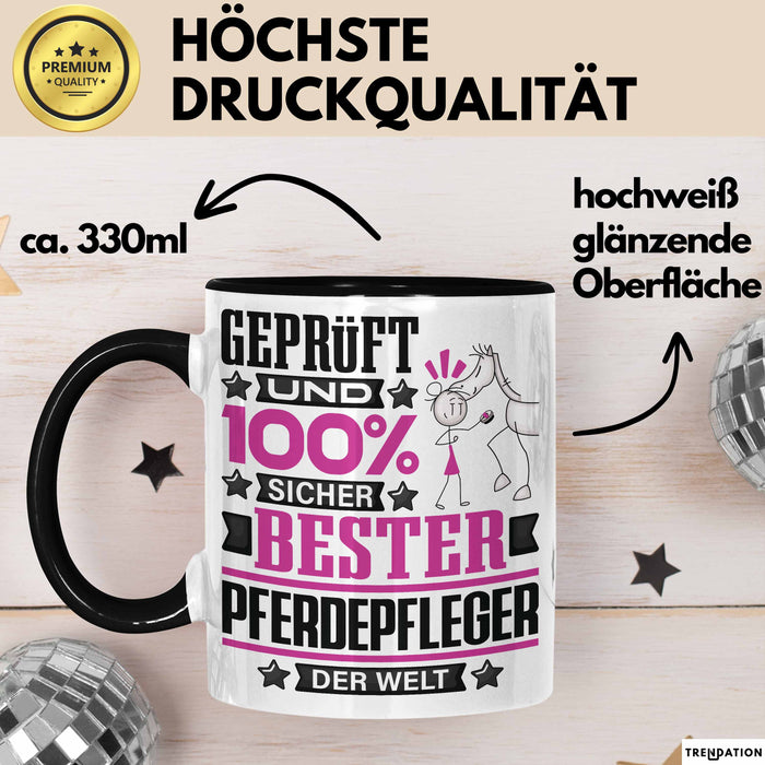 Pferdepfleger Geschenk Lustiger Spruch für Pferdepfleger Geschenkidee Bester Pferdepfleger Der Welt Schwarz Trendation