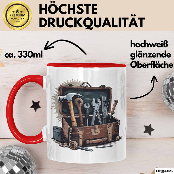 Handwerker Tasse Geschenkidee für Reparaturexperten Rot Trendation