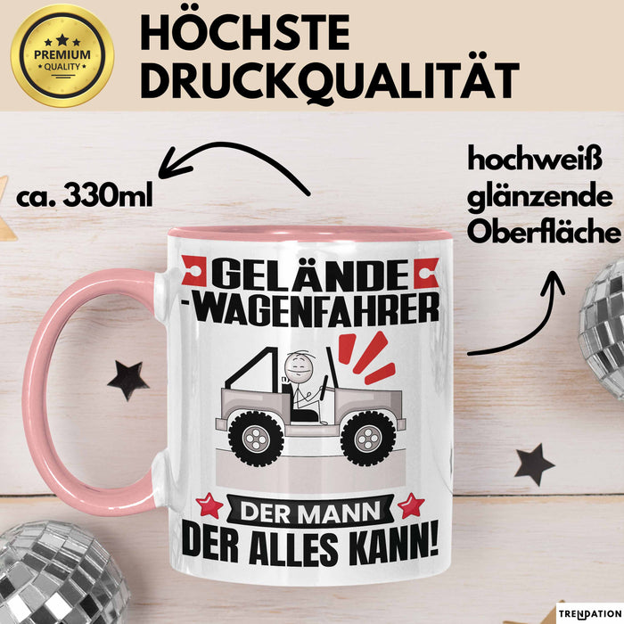 Geländewagenfahrer Tasse Geschenk für Geländewagenfahrer Der Mann Der Alles Kann Geschenkidee zum Geburtstag Rosa Trendation