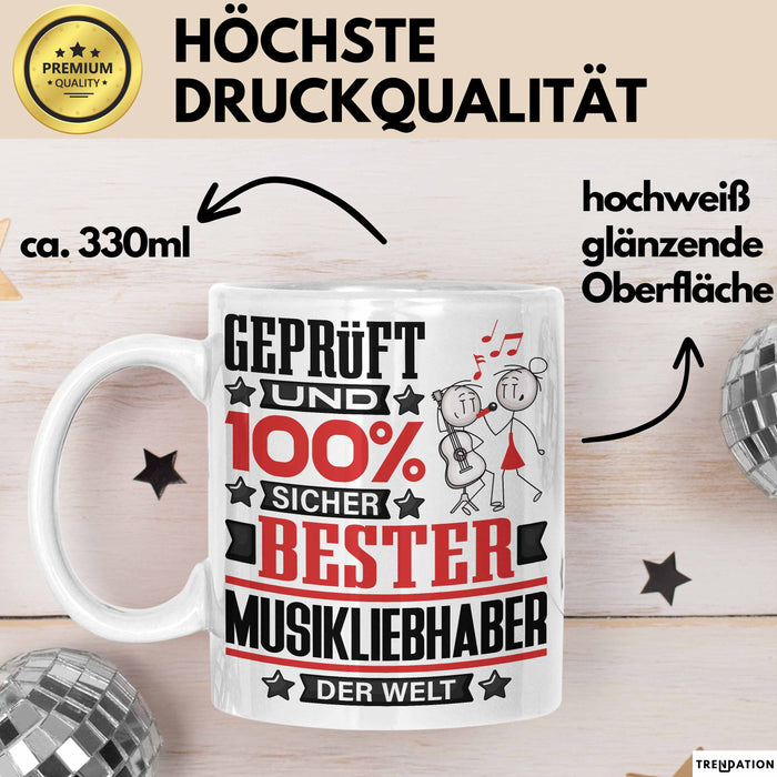 Musikliebhaber Geschenk Lustiger Spruch für Musikliebhaber Geschenkidee Bester Musikliebhaber Der Welt Weiß Trendation