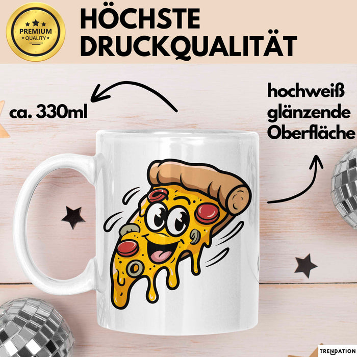 Pizzaliebhaber Tasse Geschenkidee für Pizza Slice Süchtige Weiß Trendation