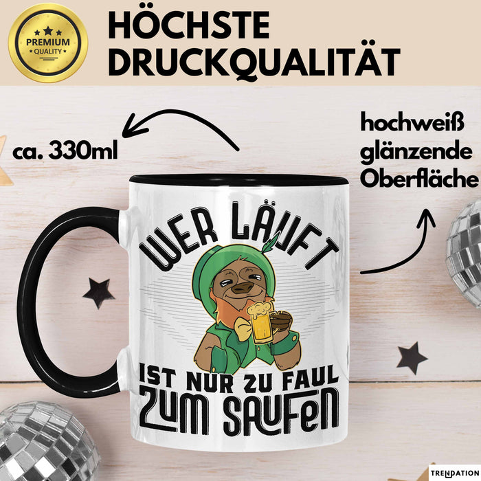 Wandern Tasse Geschenk für Wanderer Männer Geschenkidee Wer Läuft Ist Nur Zu Faul Zum Wandern Berge Wandern Schwarz Trendation