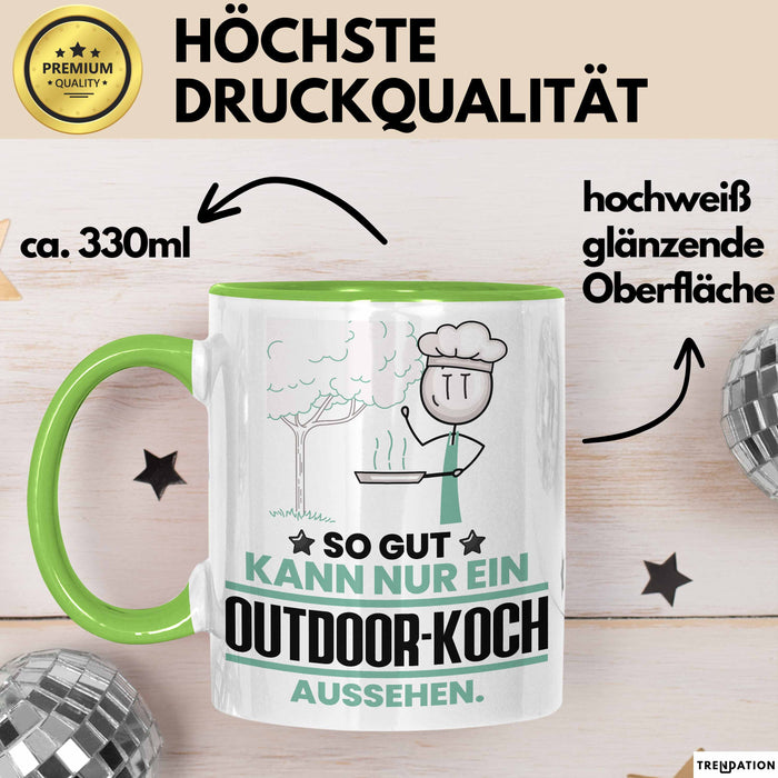 Outdoor-Koch Geschenk Tasse So Gut Kann Nur Ein Outdoor-Koch Aussehen Geschenkidee Kaffee-Becher Grün Trendation