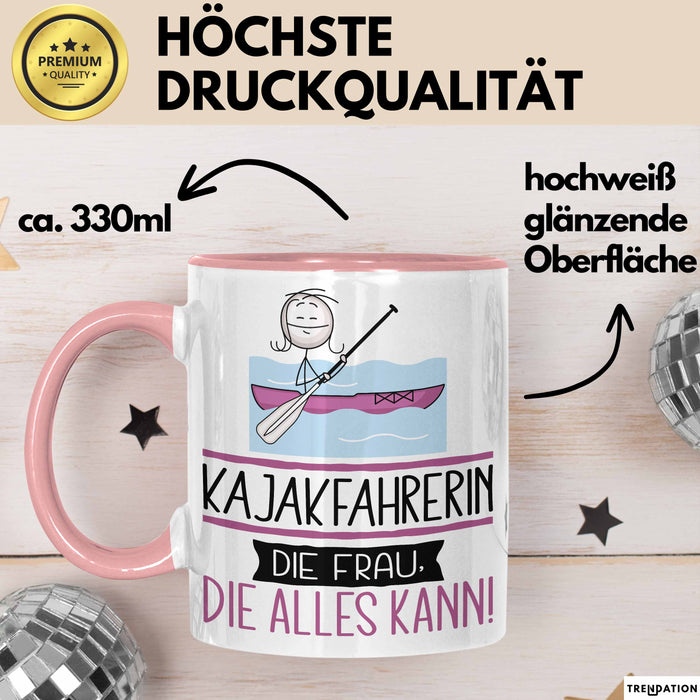 Kajakfahrerin Geschenk Tasse Becher Die Frau Die Allen Kann Geschenkidee für eine Kajakfahrerin Lustig Rosa Trendation