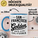 Francisco Kalifornien USA Tasse Geschenk Lustige Geschenkidee Spruch Goldenes Tor Stadt Blau Trendation