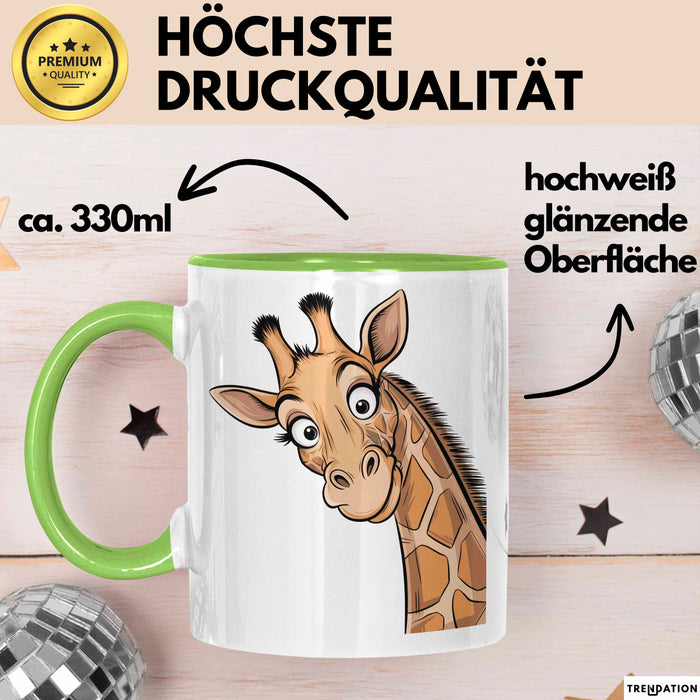 Sarkastische Giraffe Tasse Geschenk Lustige Geschenkidee Spruch Grün Trendation