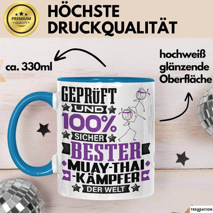 Muay-Thai-Kämpfer Geschenk Lustiger Spruch für Muay-Thai-Kämpfer Geschenkidee Bester Muay-Thai-Kämpfer Der Welt Blau Trendation
