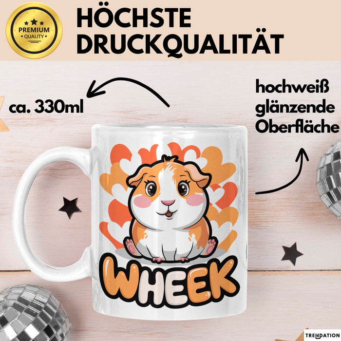 Meerschweinchen Tierliebhaber Tasse Geschenk Lustige Geschenkidee Spruch Wheek Weiß Trendation