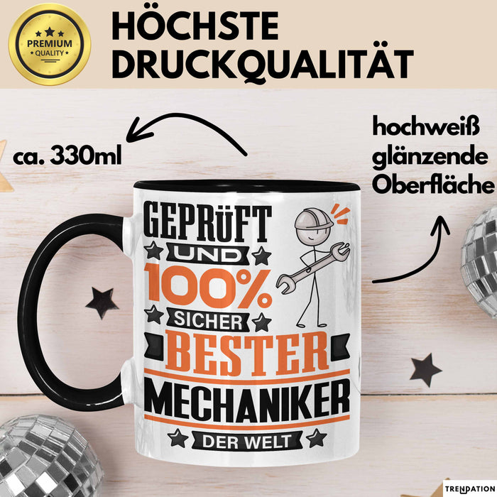 Mechaniker Geschenk Lustiger Spruch für Mechaniker Geschenkidee Bester Mechaniker Der Welt Schwarz Trendation