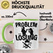 Backen Tasse Geschenk für Bäcker Männer Geschenkidee Problem und Lösung Backen Kochen Grün Trendation