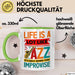 Jazz-Liebhaber Tasse Geschenk Life Is A Lot Like Jazz Its Best When You Improvize Becher Grün Trendation