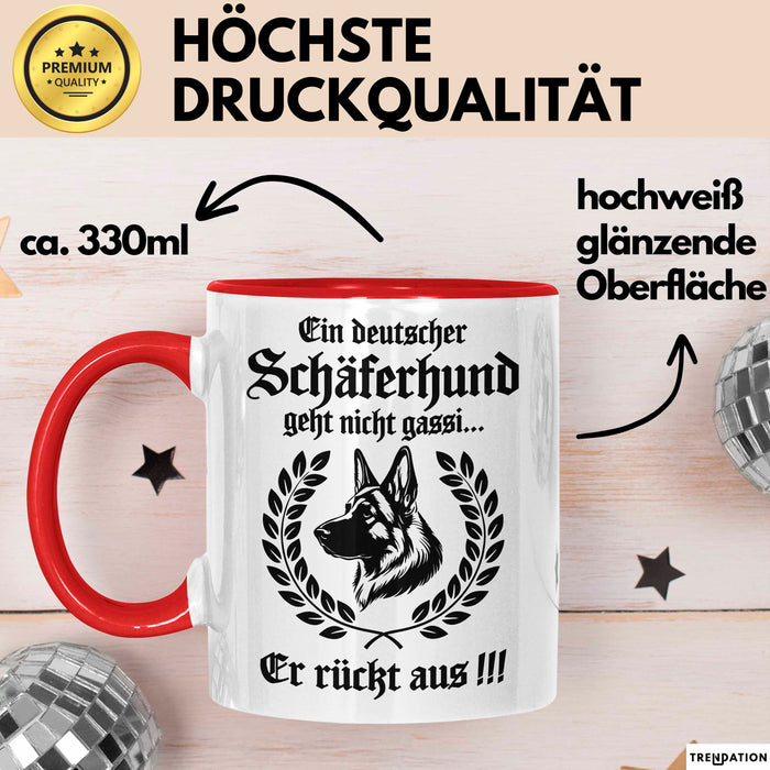 Deutscher Schäferhund Tasse Geschenk Lustige Geschenkidee Geht NichT Gassi Rot Trendation