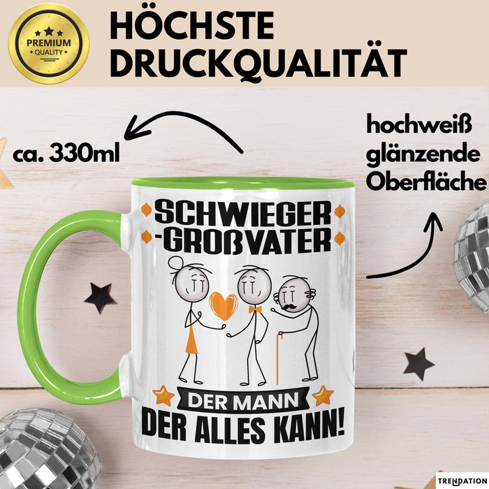 Schwiegergroßvater Tasse Geschenk für Schwiegergroßvater Der Mann Der Alles Kann Geschenkidee zum Geburtstag Grün Trendation