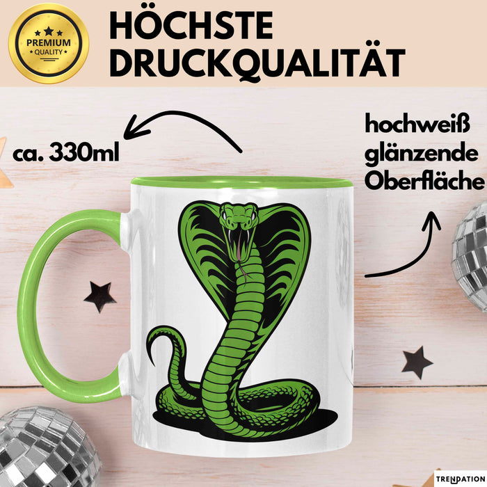 Reptil Schlange Tier Tasse Geschenk Lustige Geschenkidee Spruch Grün Trendation