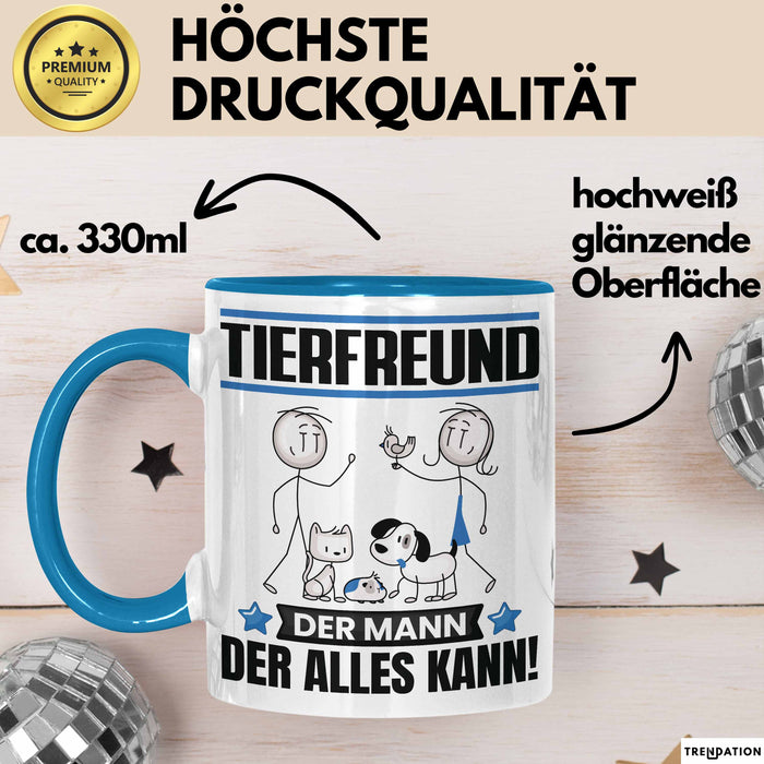 Tierfreund Tasse Geschenk für Tierfreund Der Mann Der Alles Kann Geschenkidee zum Geburtstag Blau Trendation