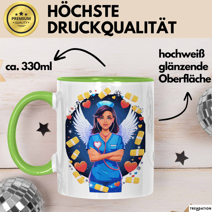 Krankenschwester Tasse Geschenk Lustige Geschenkidee Spruch Für Gesundheits Helden Grün Trendation