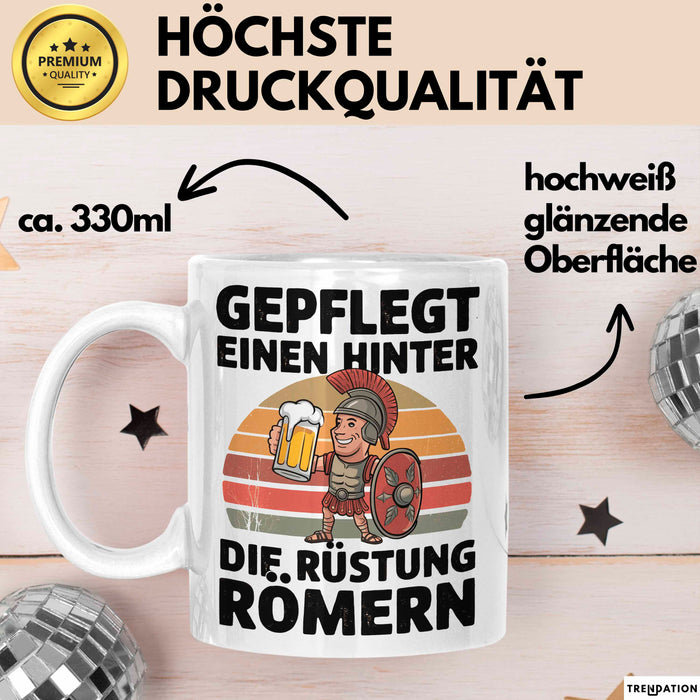 Bierliebhaber Biertrinker Faultier Tasse Geschenk Lustige Geschenkidee Spruch Gepflegt Einen Hinter Die Rüstung Römern Weiß Trendation