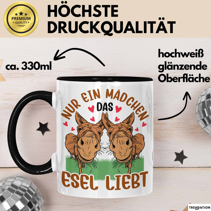 Esel-Liebhaberin Tasse Geschenk Mädchen Frauen Esel-Liebhaber Geschenkidee Becher Trendation