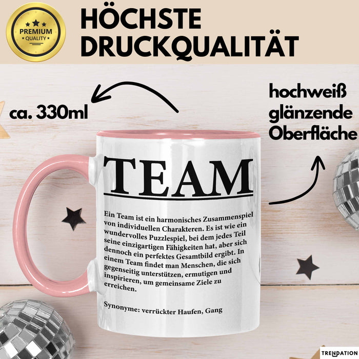 Büroarbeit Kollege Wertschätzung Tasse Geschenk Lustige Geschenkidee Spruch Team Rosa Trendation