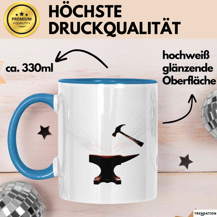 Schmied Tasse Geschenk Lustige Geschenkidee Spruch Für Metall Arbeiter Blau Trendation