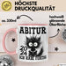Abitur 2025 Ich Habe Fertig Geschenkidee Tasse Abi Bestanden Geschenk Prüfung Katze Kaffee-Becher Rosa Trendation
