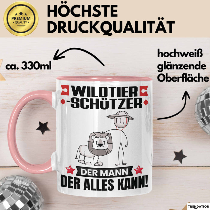 Wildtierschützer Tasse Geschenk für Wildtierschützer Der Mann Der Alles Kann Geschenkidee zum Geburtstag Rosa Trendation
