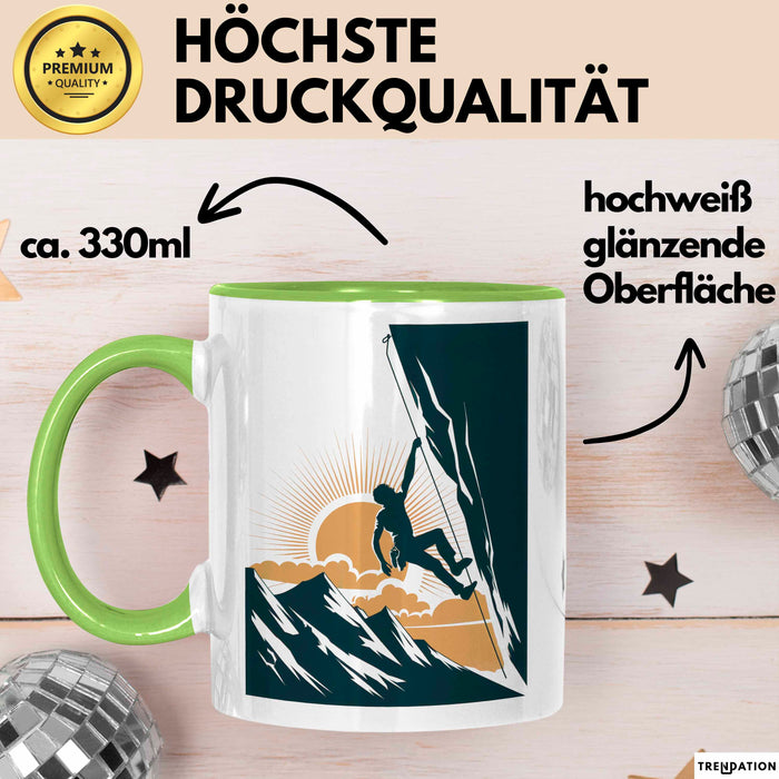 Kletterer Tasse Geschenkidee für Abenteuersuchende Grün Trendation