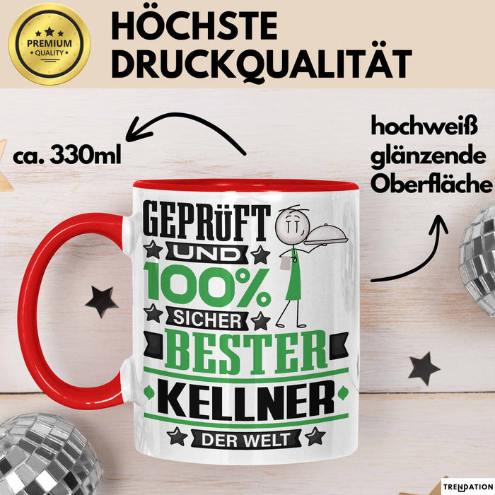 Kellner Geschenk Lustiger Spruch für Kellner Geschenkidee Bester Kellner Der Welt Rot Trendation