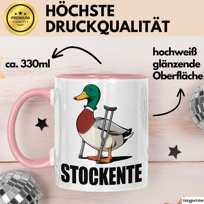 Stockente Tasse Geschenk Lustige Geschenkidee Spruch Stockente Rosa Trendation