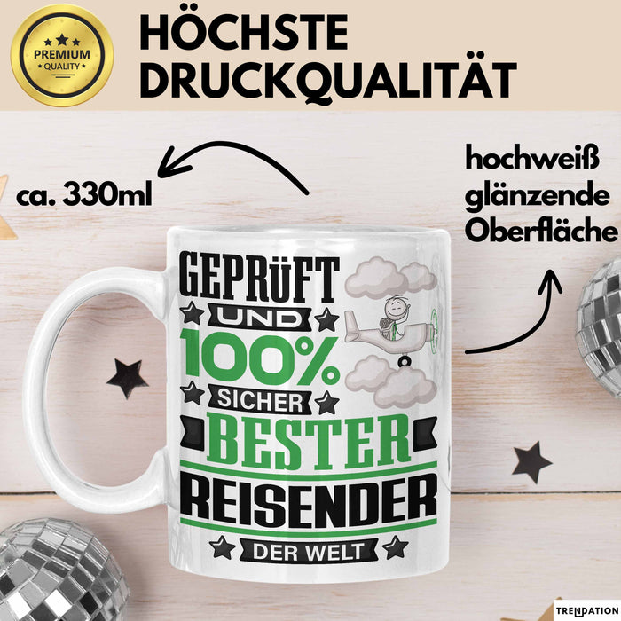 Reisender Geschenk Lustiger Spruch für Reisender Geschenkidee Bester Reisender Der Welt Weiß Trendation