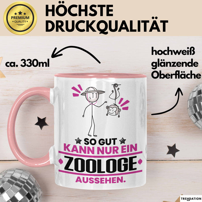 Zoologe Geschenk Tasse So Gut Kann Nur Ein Zoologe Aussehen Geschenkidee Kaffee-Becher Rosa Trendation
